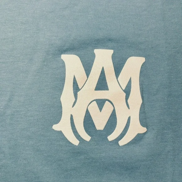 AMIRI 2023 Monogram Logo Blue Tshirt
